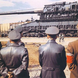 The Heavy Gustav, Hitler and generals inspecting the largest-caliber rifled weapon ever used in combat, 1941